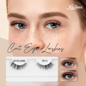 Miễn phí Mẫu Fluffy Faux Mink Lash lông mi giả có cánh mèo Dải mắt lông mi