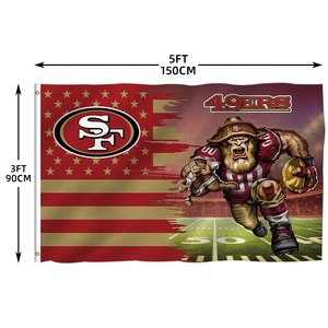 Haute qualité 3x5ft pour équipe de Football <span class=keywords><strong>NFL</strong></span> conception personnalisée bannière San Francisco 49ers drapeau 100% Polyester Stock toutes les équipes - Product Image 6