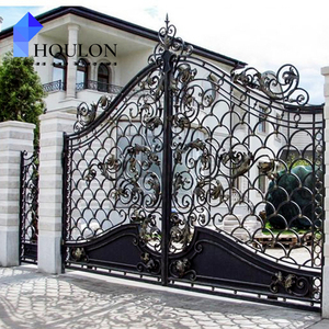 Puerta artística de aluminio de alta calidad, personalización de puertas cortadas con láser, puerta de hierro forjado para Villa - Product Image 2