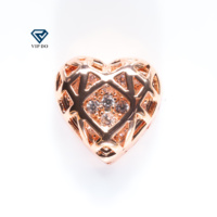 Herz hohl diamant beschichtet Roségold hochwertige DIY Halskette Armband Ohrringe Schuhe Taschen Schmuck Zubehör Materialien