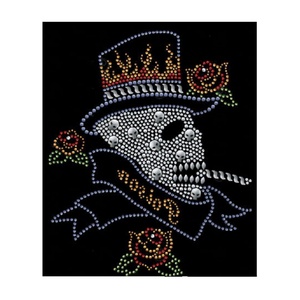 Transferts thermocollants Prêts à poser pour vêtements, motif Tête de <span class=keywords><strong>chef</strong></span> indien avec strass en cristal - Product Image 4