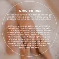 Marque Blanche Produit de Bain Corporel à la Vitamine C, Exfoliant Corporel Biologique Nettoyant en Profondeur, Gel Douche à l'Arbutine, Savon Liquide Biologique