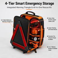 Kit d'urgence routière 2-en-1 avec triangle de signalisation réfléchissant, sac de sécurité automobile robuste, personnalisable OEM