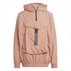 OEM Custom Men Vintage Half Zip Loose Autumn Hooded Windbreaker <b>Jackets</b> Breathable Eco-Friendly Quick Dry Canvas Waterproof High - Product Image 2
