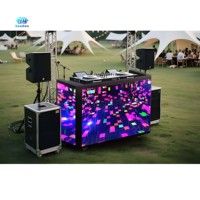 Écran LED portable P2.6 sans soudure pour table de DJ, avec support de bureau et emballage en flight case