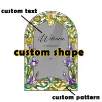 Panneau de bienvenue de mariage en acrylique floral vitrail, noms personnalisés, panneau d'entrée de mariage transparent pour la décoration de mariage en jardin