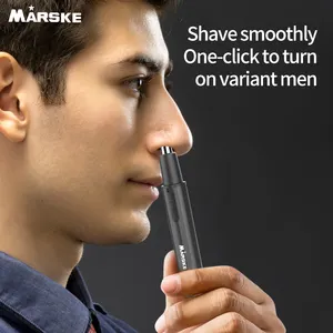 Aparador de pêlos elétrico portátil USB, barbeador facial alimentado por bateria, para remoção de pelos de nariz e orelhas, uso doméstico