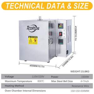 JH-800 Çift Sıcaklık Kontrollü Alçı Kalıp Yanma ve Segmentli <span class=keywords><strong>Is</strong></span>ıtma Programları için Takı Döküm Yanma Fırını - Product Image 6