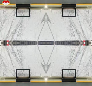 <span class=keywords><strong>Libro</strong></span> de piedra del fabricante: mármol blanco Calacatta combinado con vetas negras Precio por metro cuadrado - Product Image 1