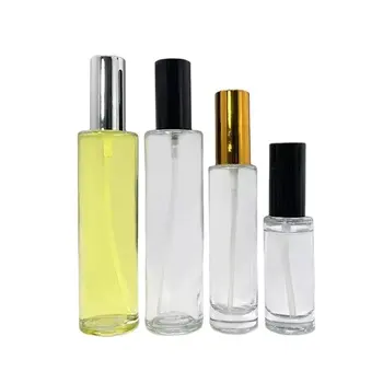 50ml 100ml leere runde klar glas spray parfüm flasche kosmetische glasflasche mit spray 1,7 unzen make-up einstellung spray verpackung