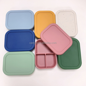 Vente en gros de récipient de stockage alimentaire en silicone moucheté de qualité alimentaire Boîte à lunch Bento en silicone portable sans BP pour adultes et enfants - Product Image 6