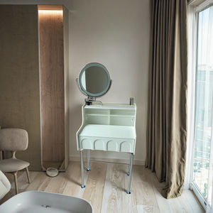 Table de toilette blanche moderne de petite taille tabouret miroir éclairé chaise panneau de bois pour cosmétiques pour <span class=keywords><strong>filles</strong></span> chambre à coucher meubles de maison - Product Image 5