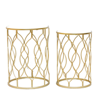 Petite Table Ronde Ensemble Miroir Table Basse Affichage Fin Console Table En Métal Salon Meubles Or Fourni Moderne 1 Set T/T
