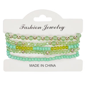 Fashion Beaded <b>Bracelets</b> <b>Crystal</b> Rhinestone Multi Layer Elastic Unisex Jewelry Made In China - Product Image 5
