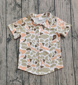 BT0955ชุดเสื้อผ้าคาวบอยแขนยาวสำหรับเด็กผู้ชายวัยหัดเดินเสื้อพิมพ์ลายพรางสีน้ำตาลสีเขียวบูติกสำหรับเด็กเล็กขายส่ง - Product Image 3