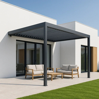 Gazebo moderne à toit rigide en aluminium 6063-T5, résistant aux UV, à la neige, à l'eau, écologique, coupe-vent, pour balcon