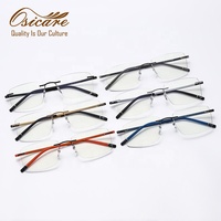 Lunettes Osicare Color Rimless Pure Titanium Beta, montures optiques ultra légères pour hommes, logo personnalisé IP Boutique.