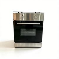 Cuisinière autonome à gaz et électrique 4 brûleurs en acier inoxydable 80L avec double porte en verre trempé et protection contre la surchauffe