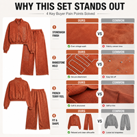 Fabricant OEM – Ensemble de survêtement unisexe personnalisé en molleton bouclette 100 % coton, avec strass, coupe ample et effet empilé, comprenant un pantalon de survêtement et un sweat à capuche délavé