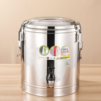 Contenedor de alimentos de barril aislado de doble pared de alta capacidad Cubo termo de acero inoxidable SUS 304 grueso con grifo