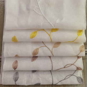 Cortina de tela de gasa bordada de hilo Basecharin para sala de estar, superventas, 2 uds., 2017 - Product Image 2