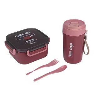 Custom 1000ml 500ml Bento Box Water Cup <b>Set</b> Plastic <b>Lunch</b> Box sealed Strong Children Adult Available - Product Image 4