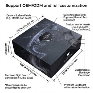 Caja Rígida de Lujo Personalizada con Doble Puerta Plegable de Mármol y Cierre Metálico en Forma de Corazón para Empaque de Perfumes y Cosméticos Premium, Kit de PR - Product Image 5