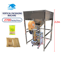 Machine d'emballage verticale automatique de qualité alimentaire avec scellage arrière, remplissage de film plastique, pesage de précision pour café en poudre, sachets de thé, snacks, PLC