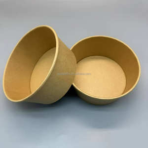 Tazón de Papel Kraft Redondo con Tapa para Llevar, para Ensaladas, Fideos y Sopa, con Logotipo Personalizado, Económico, en Oferta - Product Image 2