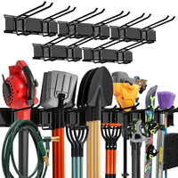 Organizador de Herramientas Resistente para Garaje y Jardín, Soporte de Pared para Almacenamiento de Herramientas de Garaje, 48 Pulgadas, para Rastrillos y Sillas Plegables