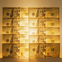 Billete de 100 Dólares Americanos, Recubierto en Lámina de Oro de 24K, Billetes de Colección, Accesorio para Fotos y Películas, Artículos para Fiestas, Dinero USD de Juguete