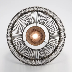 2024 Venta caliente resistente a la intemperie natural duradero sin llama grande LED alimentado por energía <span class=keywords><strong>solar</strong></span> jardín linterna de ratán decorativa para uso al aire libre - Product Image 4