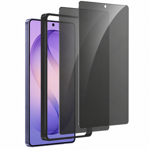 Protection d'écran anti-espion en verre trempé pour Samsung S26 avec déverrouillage par empreinte digitale, film de confidentialité avec cadre d'installation - Product Image 1