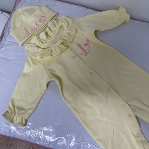 Embroidery Blanks Yellow Ruffles Collar with Picot Trim Fashion Baby Girl Bodysuit Custom Cotton Baby <strong>Coming</strong> <strong>Home</strong> <strong>Outfits</strong> - Product Image 6