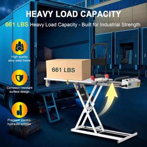 Mesin Pengangkat dan Pengangkut Hidrolik Listrik Kapasitas Angkat Berat 661 Lbs Troli Transportasi Platform Lipat - Product Image 5