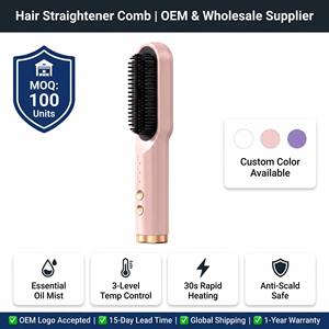 <span class=keywords><strong>Lisseur</strong></span> de <span class=keywords><strong>barbe</strong></span> et cheveux sans fil, portable, rechargeable par USB, mini brosse peigne électrique pour homme et femme - Product Image 2