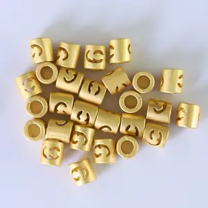 18K 골드 채워진 합금 CZ 귀여운 사각 편지 커넥터 비즈 팔찌 보석 목걸이 만들기에 대한 작은 편지 매력 스페이서 비즈