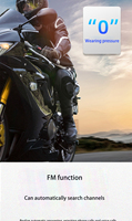 Casque de moto S11 avec écouteurs pour moto, étanche IPX-5, sans interphone, réduction de bruit CVC, radio FM intégrée, appels mains libres