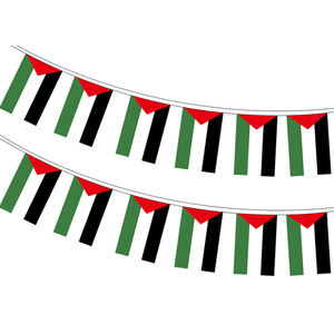 Bandiere della stringa della palestina di alta qualità 100D bandiera nazionale di stamina del pennant del poliestere - Product Image 1
