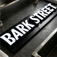 Caractères lumineux rétroéclairés à LED double face personnalisés avec bordure lumineuse, plinthes segmentées pour signalétique commerciale et décoration de bureau