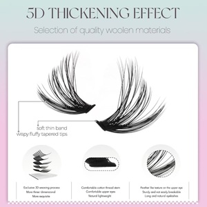 Sulv Lash cụm 5D Fluffy Lash cụm cá nhân lông mi mở rộng cụm trang điểm lông mi giả - Product Image 5