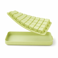 Bac à glaçons en silicone avec couvercle en plastique et récipient, bac à glaçons empilable avec kit de rangement, seau à glaçons, machine à glaçons