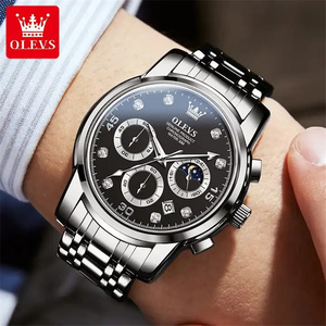 OLEVS 2889 Montre sport pour homme <span class=keywords><strong>de</strong></span> haute qualité, bracelet en acier, quartz, <span class=keywords><strong>calendrier</strong></span> lumineux, étanche, style décontracté et professionnel - Product Image 4
