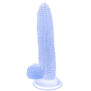 Dildo en cristal transparent en forme de maïs, multicolores, long et énorme, réaliste pour hommes et femmes, vente en gros - Product Image 2