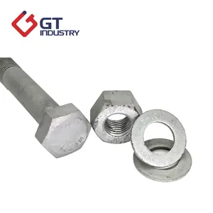 HDG ASTM A325 hex bolt with A194 2H hex nut and F436 washer m64 m36 1/2 1" 1/4 m20 m24 m32 m80 m30 m48