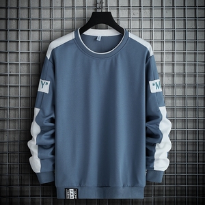 Suéter personalizado con logo para hombre, cuello redondo, estilo Hong Kong, con costuras en contraste, corte ajustado, moderno, de manga larga para primavera. - Product Image 3