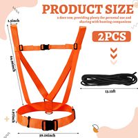 Sangles de traction double poitrine Qishang Deer Drag, orange, réglables, en sangle polyester haute résistance pour la chasse