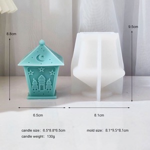 Bougeoir islamique à 4 faces pour décor de cire en plâtre Moule céleste islamique Lanterne arabe étoile lune Moule en silicone grande taille - Product Image 6