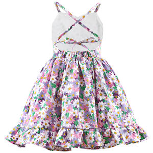 Robe florale pour filles en coton, dos nu, robe bébé, robe à bretelles réglables, vêtements décontractés pour enfants de 1 à 10 ans - Product Image 2
