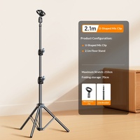 Nouveau support de microphone universel sur pied en métal à tige unique, support multifonctionnel rétractable